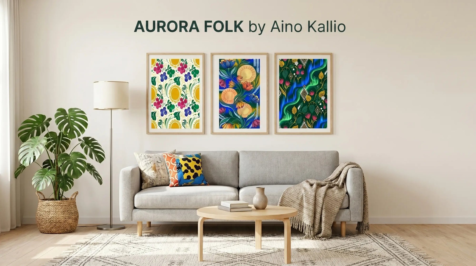 Aurora Folk phone case design by Finnish artist Aino Kallio, featuring bold pattern and colour