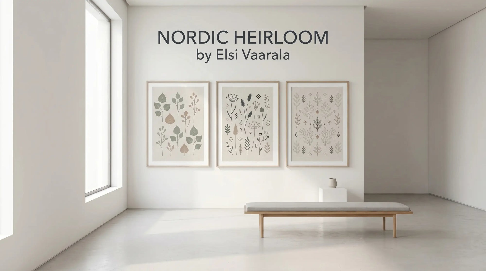 Nordic Heirloom phone case design by Finnish artist Elsi Vaarala, featuring delicate botanical linework