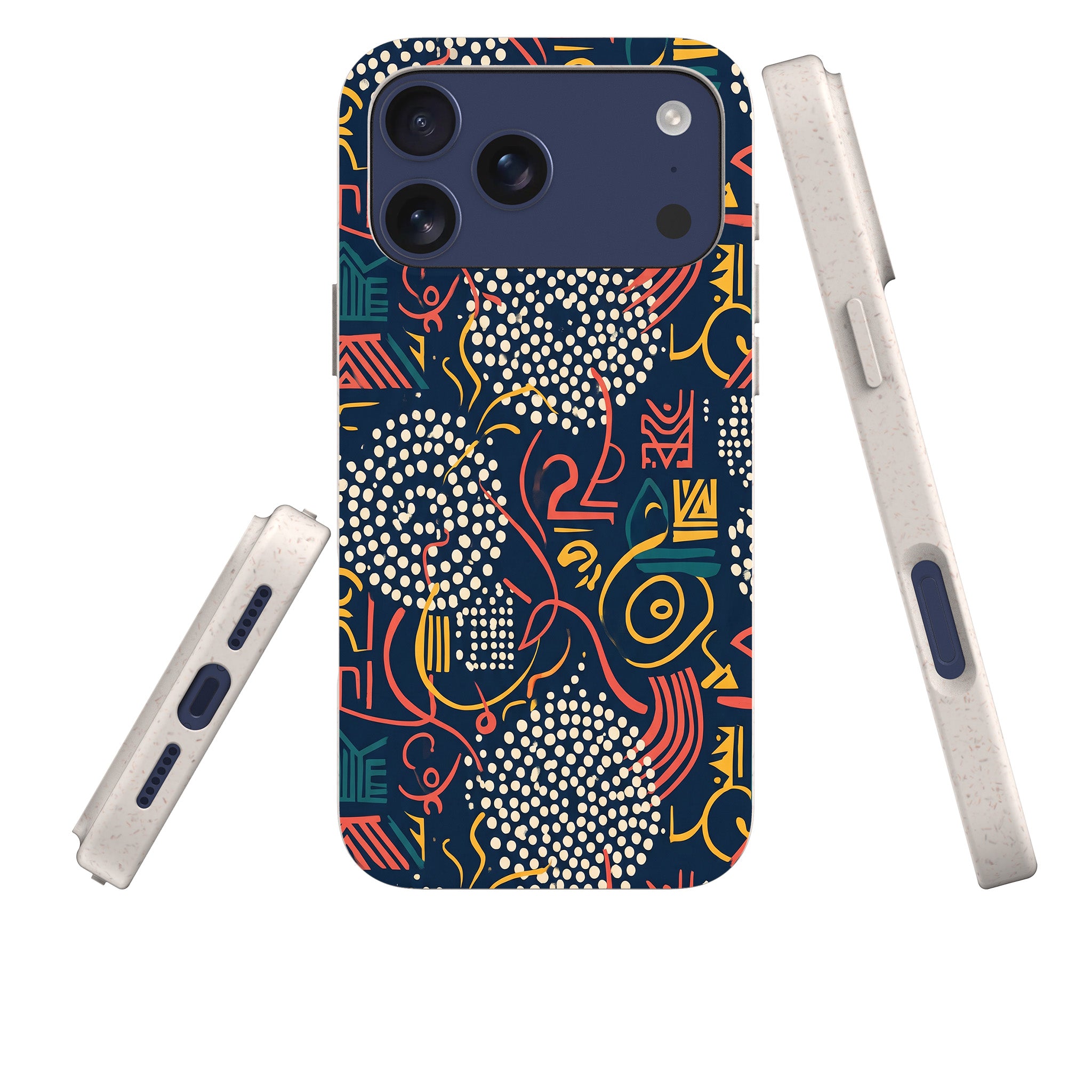 Adire Nightfall by Ada Okoye — iPhone Bio-degradable Case — Three Quarter — Finnaij