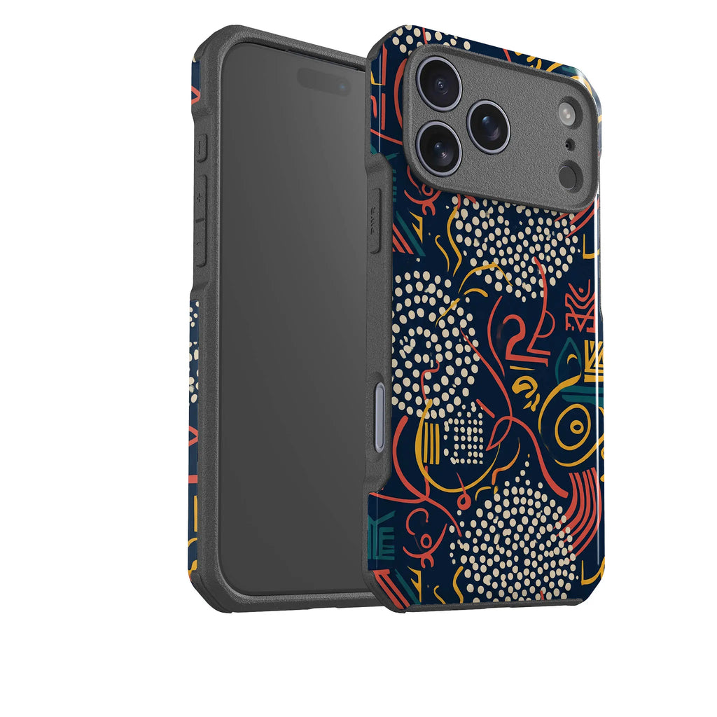 Adire Nightfall by Ada Okoye — Impact Armour MagSafe Case for iPhone — Finnaij