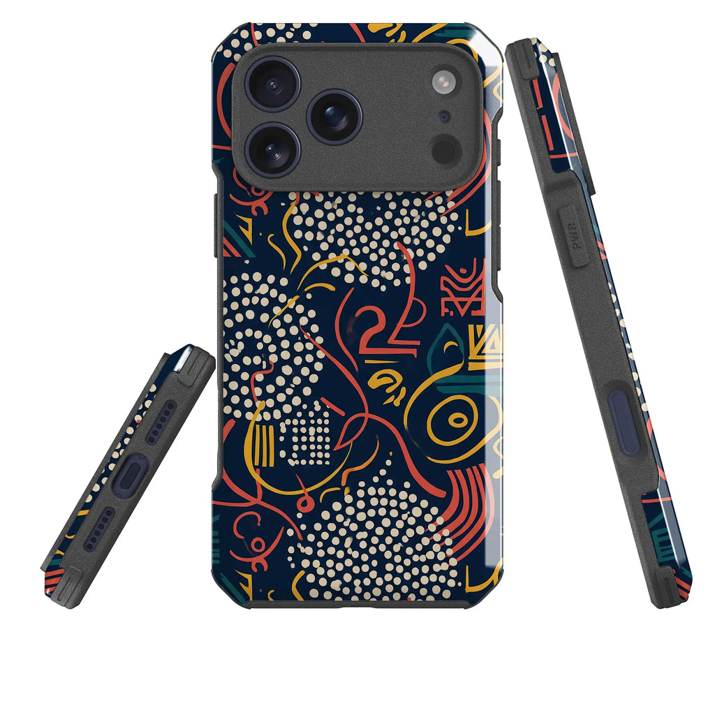 Adire Nightfall by Ada Okoye — Impact Armour MagSafe Case for iPhone — Three Quarter — Finnaij