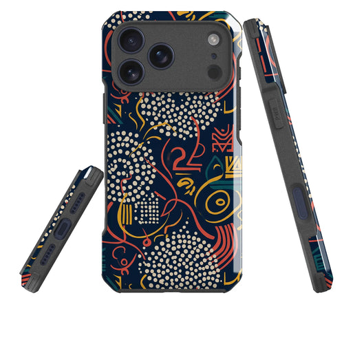 Adire Nightfall by Ada Okoye — Impact Armour MagSafe Case for iPhone — Three Quarter — Finnaij