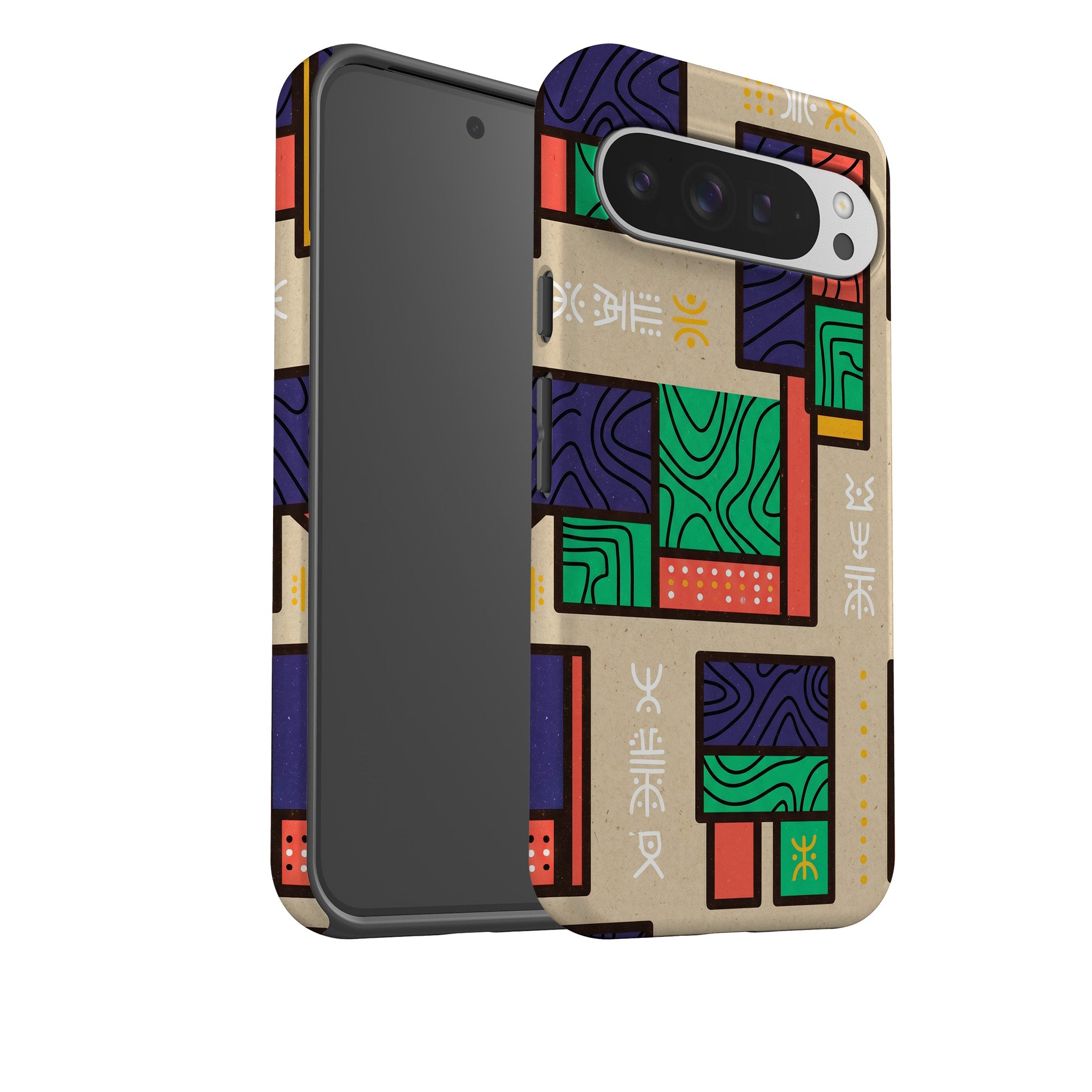 Ankara Blocks on Sand by Ada Okoye Tough Case for Google Pixel — Finnaij