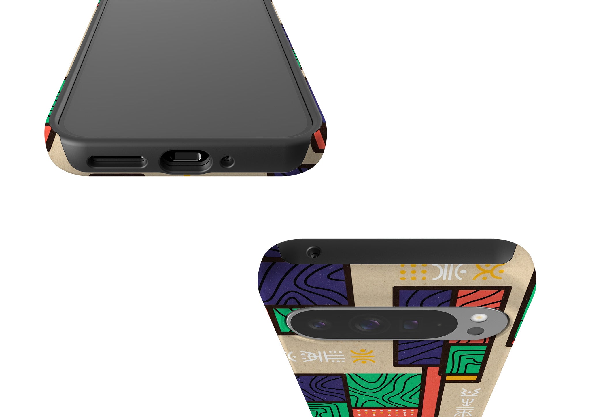 Ankara Blocks on Sand by Ada Okoye Tough Case for Google Pixel — Finnaij