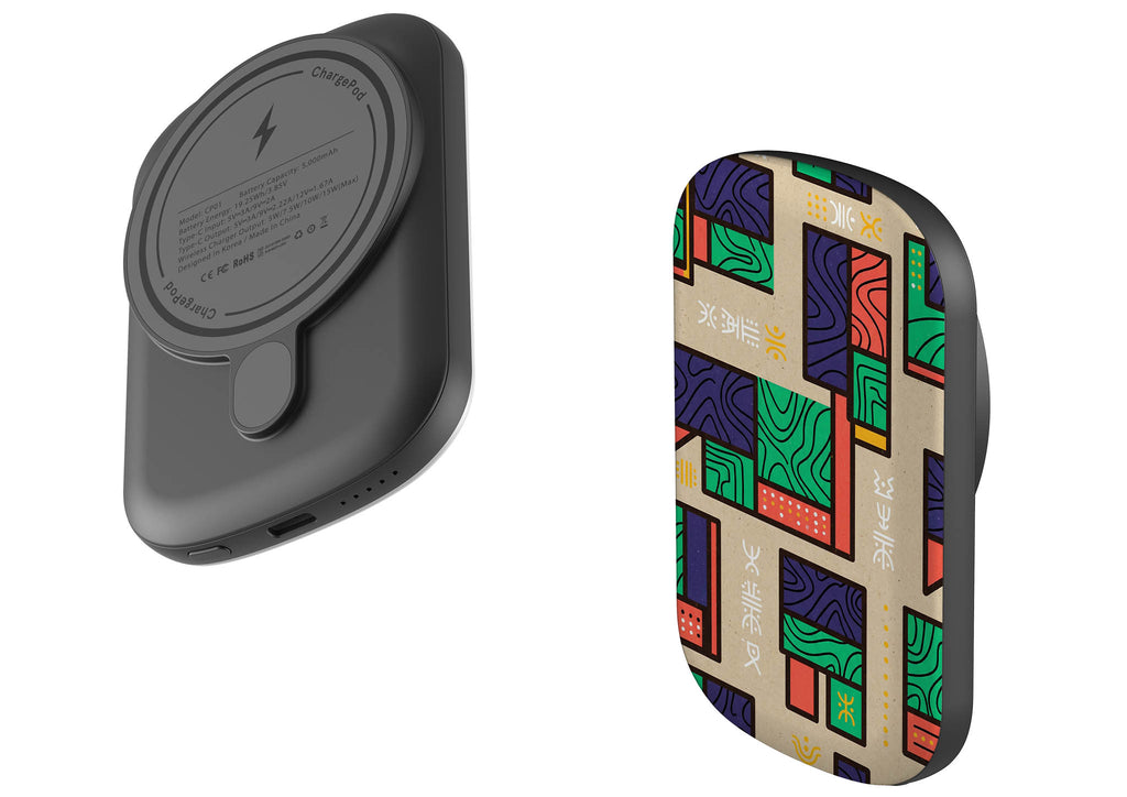 Ankara Blocks on Sand by Ada Okoye — MagSafe CHARGEPOD — Finnaij