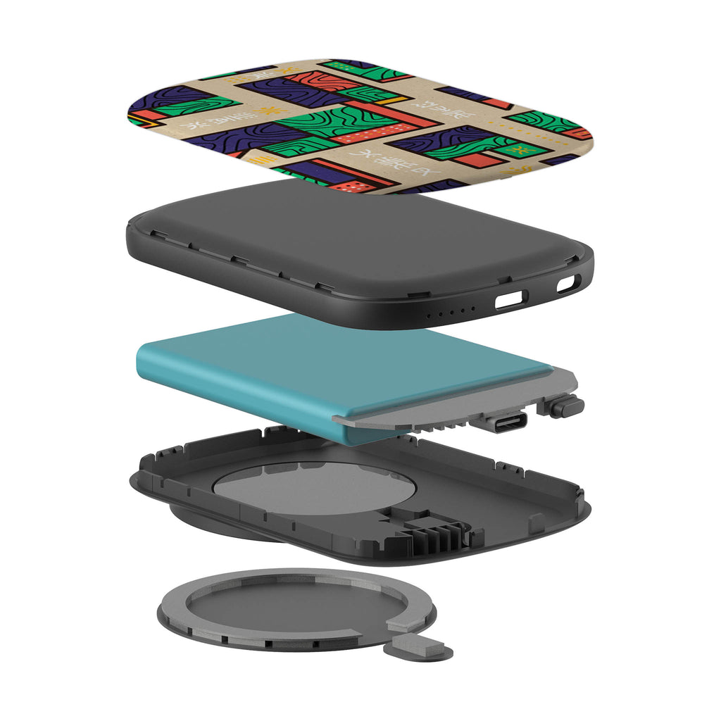 Ankara Blocks on Sand by Ada Okoye — MagSafe CHARGEPOD — Finnaij