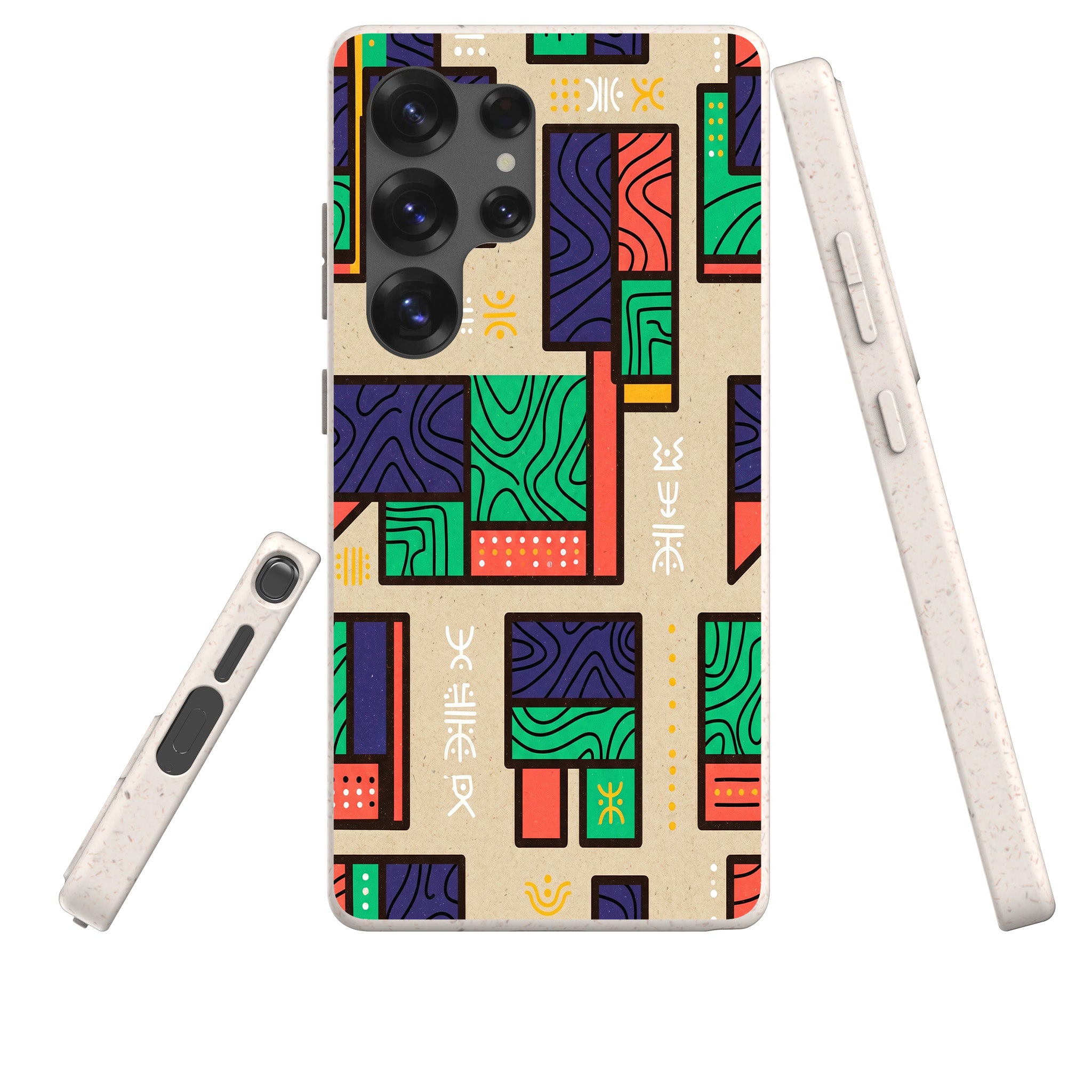 Ankara Blocks on Sand by Ada Okoye Bio-degradable Case for Samsung Galaxy — Finnaij