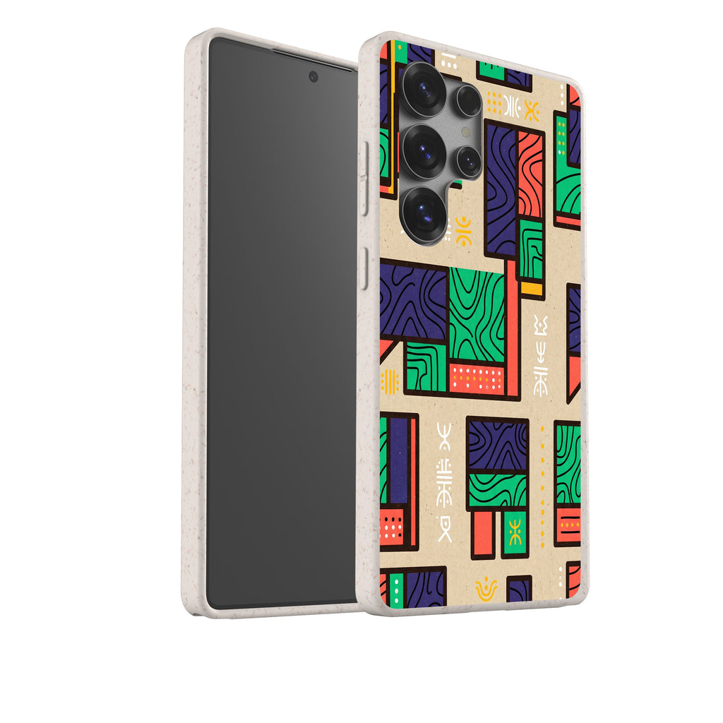 Ankara Blocks on Sand by Ada Okoye Bio-degradable Case for Samsung Galaxy — Finnaij