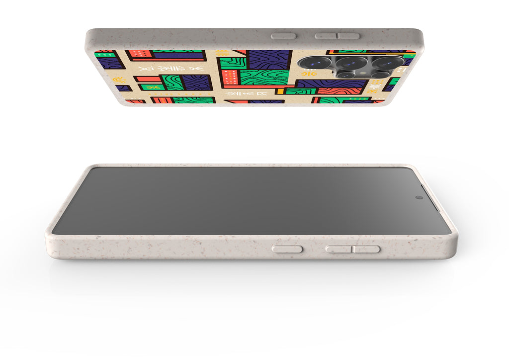 Ankara Blocks on Sand by Ada Okoye Bio-degradable Case for Samsung Galaxy — Finnaij