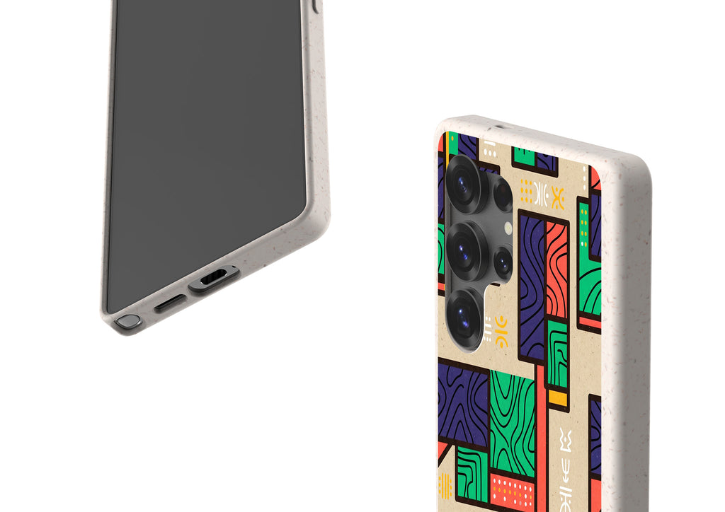 Ankara Blocks on Sand by Ada Okoye Bio-degradable Case for Samsung Galaxy — Finnaij