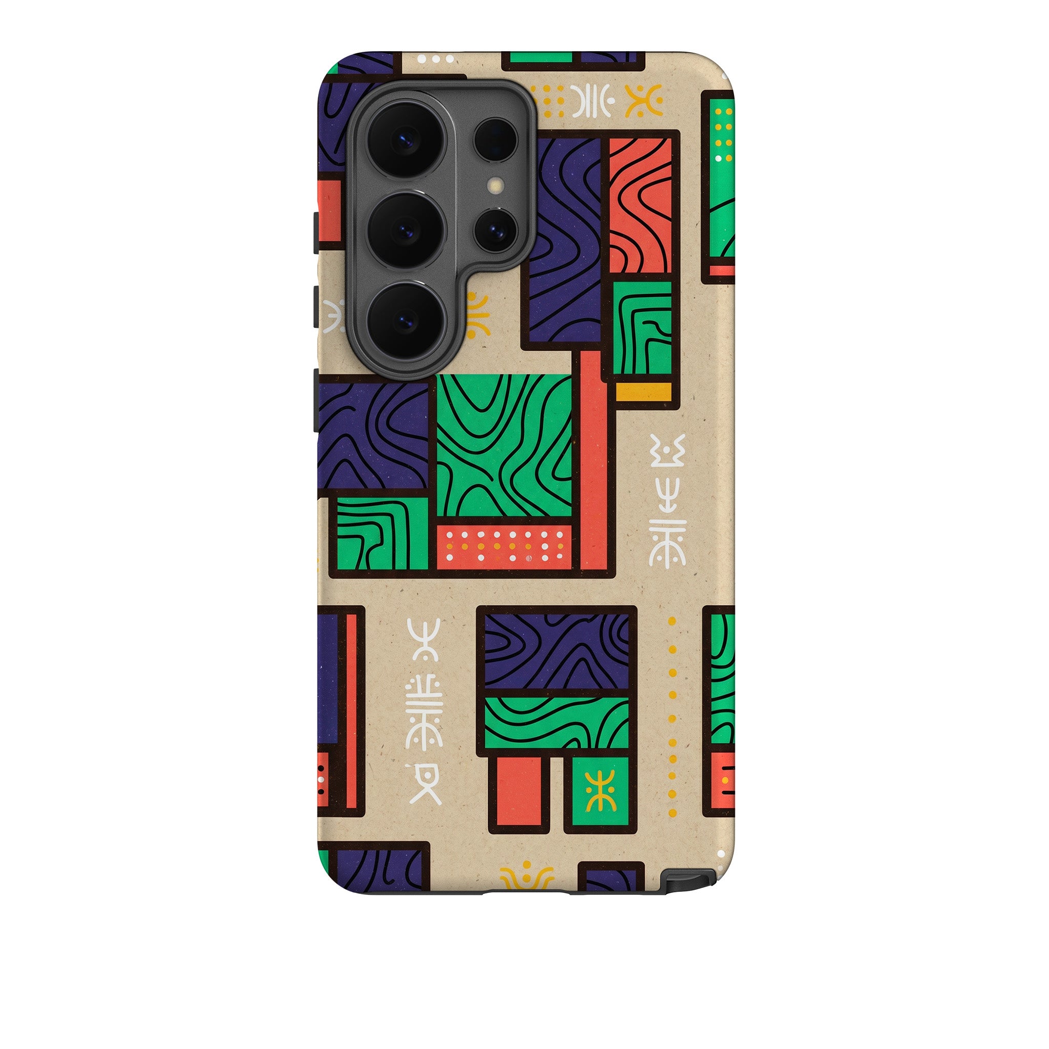 Ankara Blocks on Sand by Ada Okoye Tough Case for Samsung Galaxy — Finnaij