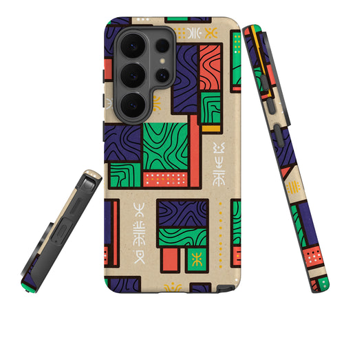 Ankara Blocks on Sand by Ada Okoye Tough Case for Samsung Galaxy — Finnaij