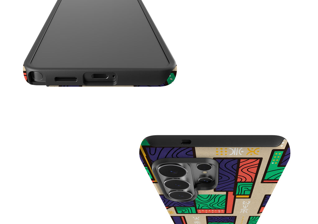 Ankara Blocks on Sand by Ada Okoye Tough Case for Samsung Galaxy — Finnaij