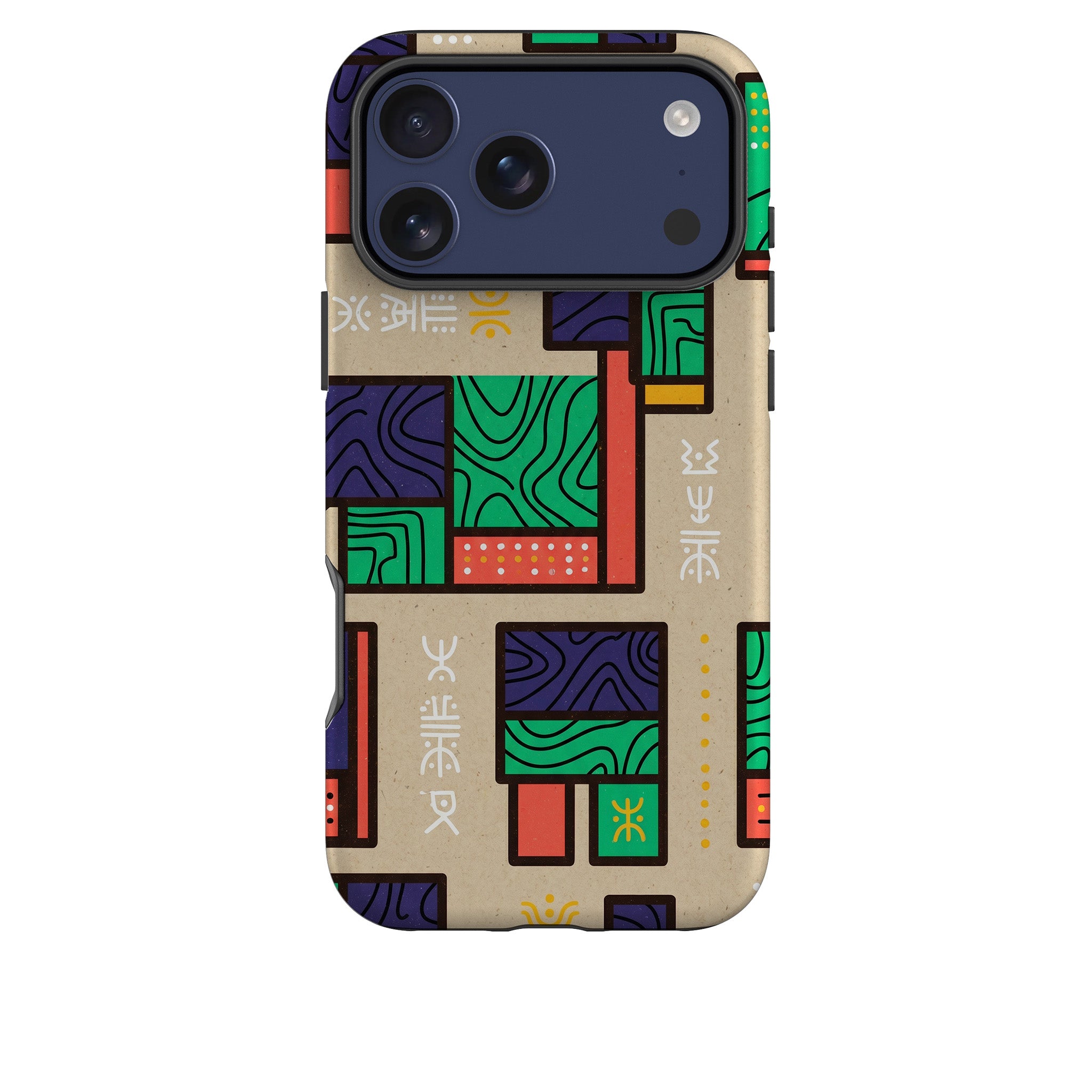 Ankara Blocks on Sand by Ada Okoye Tough Case for iPhone — Finnaij