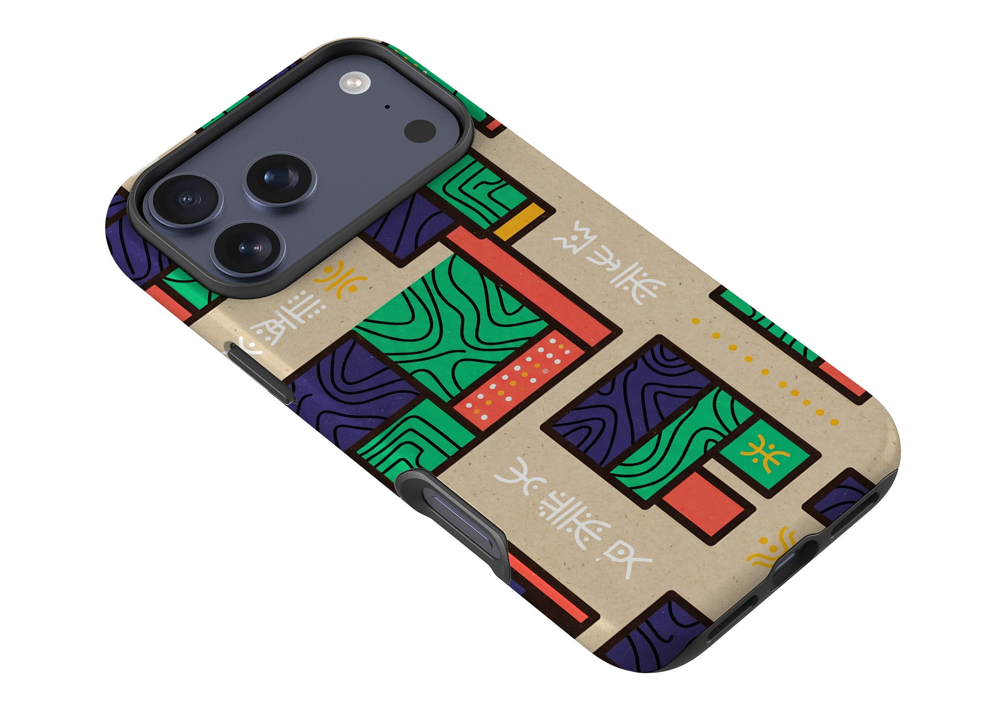 Ankara Blocks on Sand by Ada Okoye Tough Case for iPhone — Finnaij