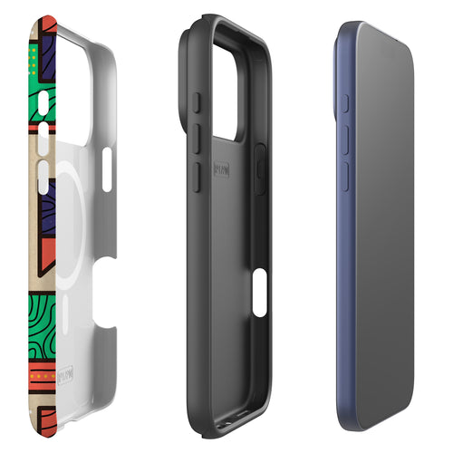 Ankara Blocks on Sand by Ada Okoye MagSafe Tough Case for iPhone — Finnaij