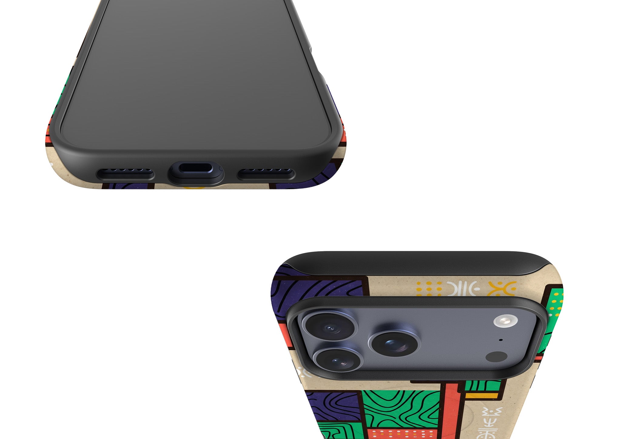 Ankara Blocks on Sand by Ada Okoye MagSafe Tough Case for iPhone — Finnaij