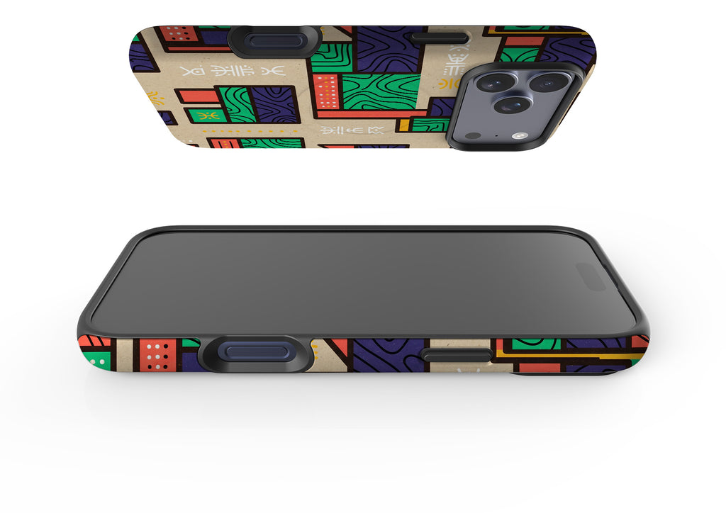 Ankara Blocks on Sand by Ada Okoye MagSafe Tough Case for iPhone — Finnaij