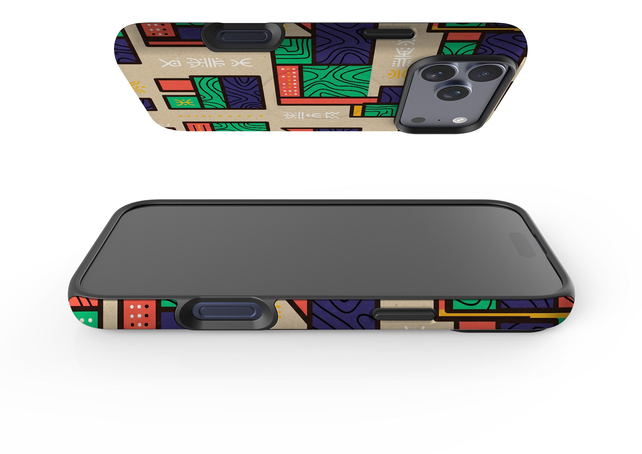 Ankara Blocks on Sand by Ada Okoye MagSafe Tough Case for iPhone — Finnaij