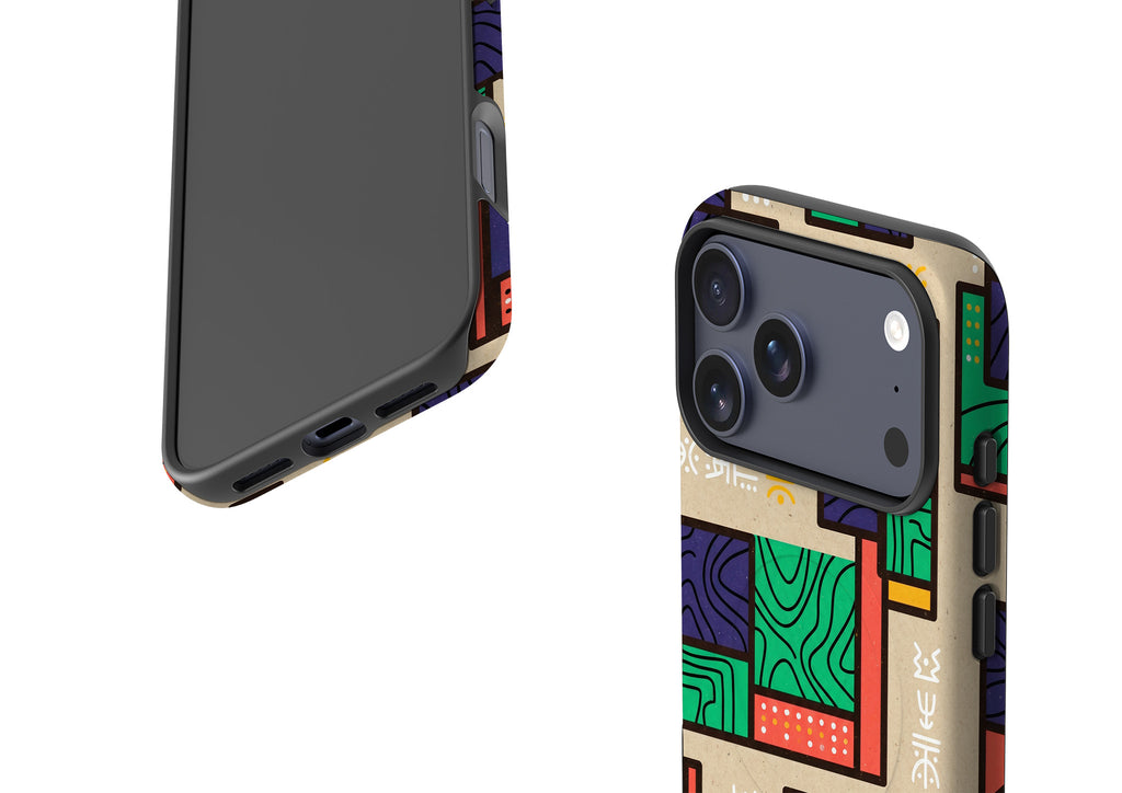 Ankara Blocks on Sand by Ada Okoye MagSafe Tough Case for iPhone — Finnaij