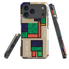 Ankara Blocks on Sand by Ada Okoye — Impact Armour MagSafe Case for iPhone — Three Quarter — Finnaij