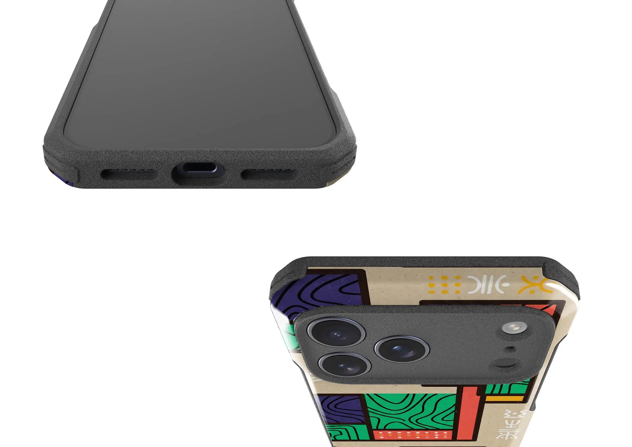 Ankara Blocks on Sand by Ada Okoye — Impact Armour MagSafe Case for iPhone — Finnaij