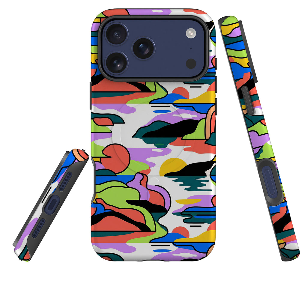 Archipelago Color Motion by Salla Niemi — Magsafe Tough Case for iPhone — Three Quarter — Finnaij