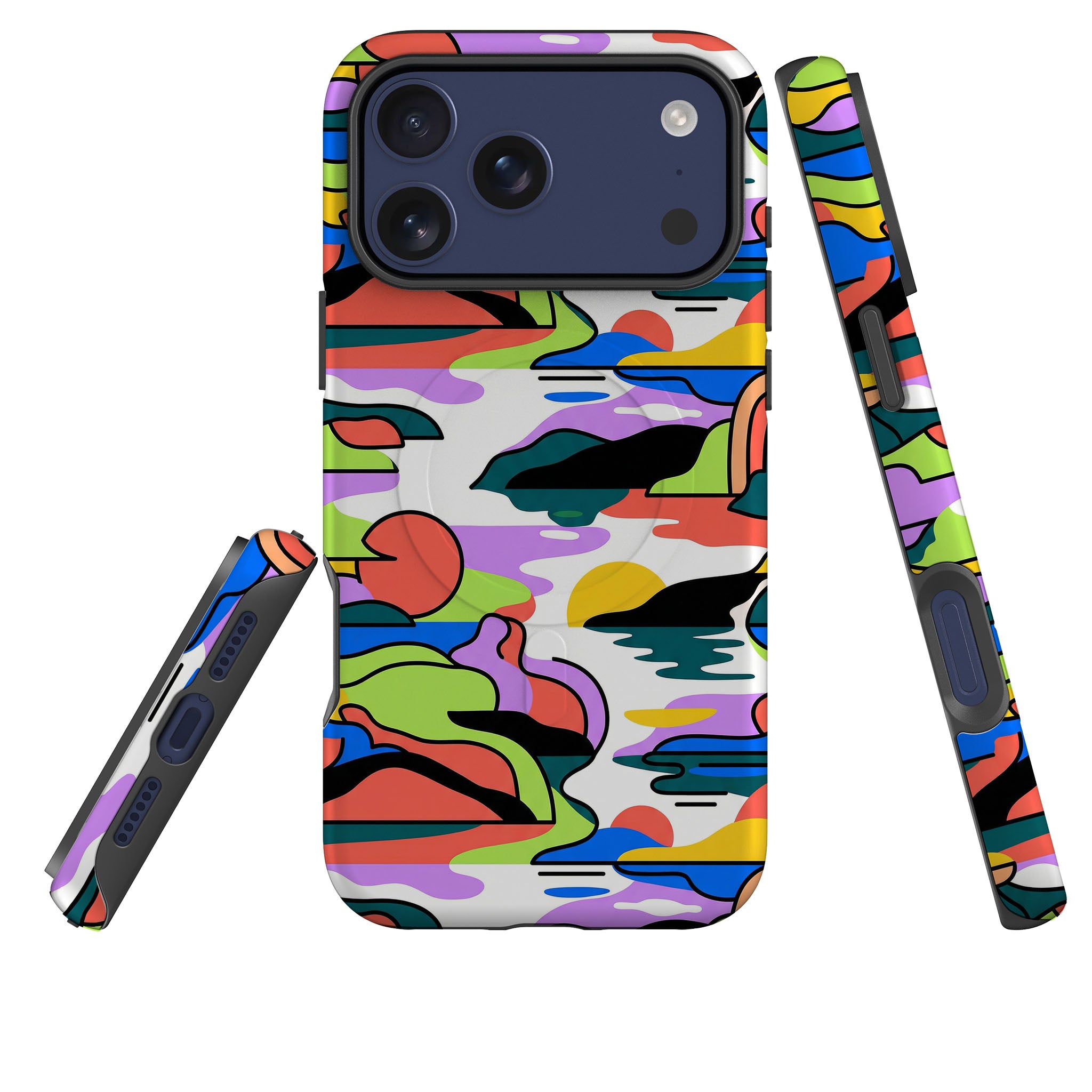 Archipelago Color Motion by Salla Niemi — Magsafe Tough Case for iPhone — Three Quarter — Finnaij