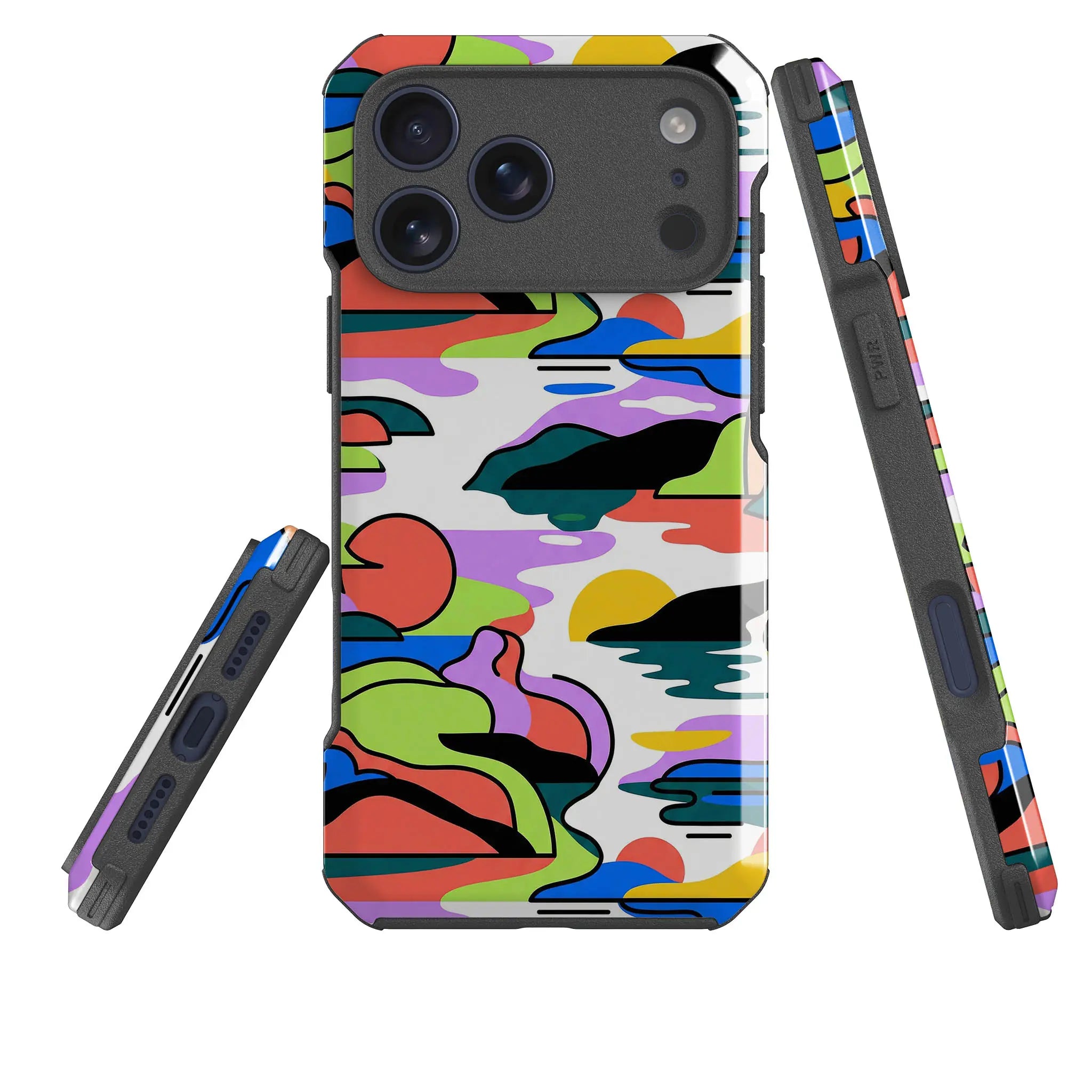 Archipelago Color Motion by Salla Niemi — Impact Armour MagSafe Case for iPhone — Three Quarter — Finnaij
