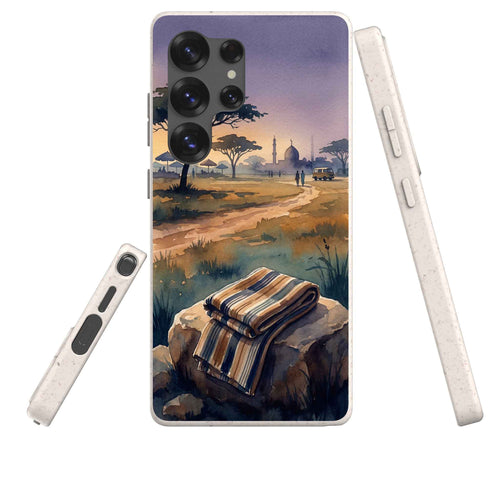 Aso-Oke Accent in the Landscape by Tobi Akinyemi — Galaxy Bio-degradable Case for Samsung Galaxy — Three Quarter — Finnaij