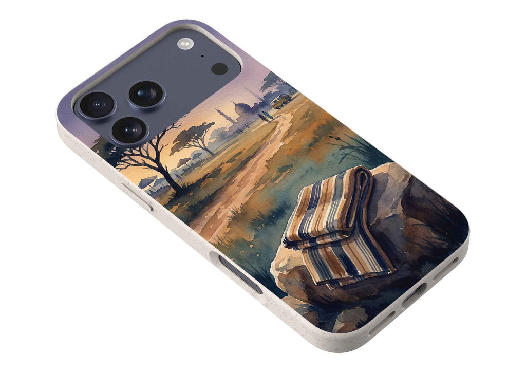 Aso-Oke Accent in the Landscape by Tobi Akinyemi — iPhone Bio-degradable Case — Finnaij
