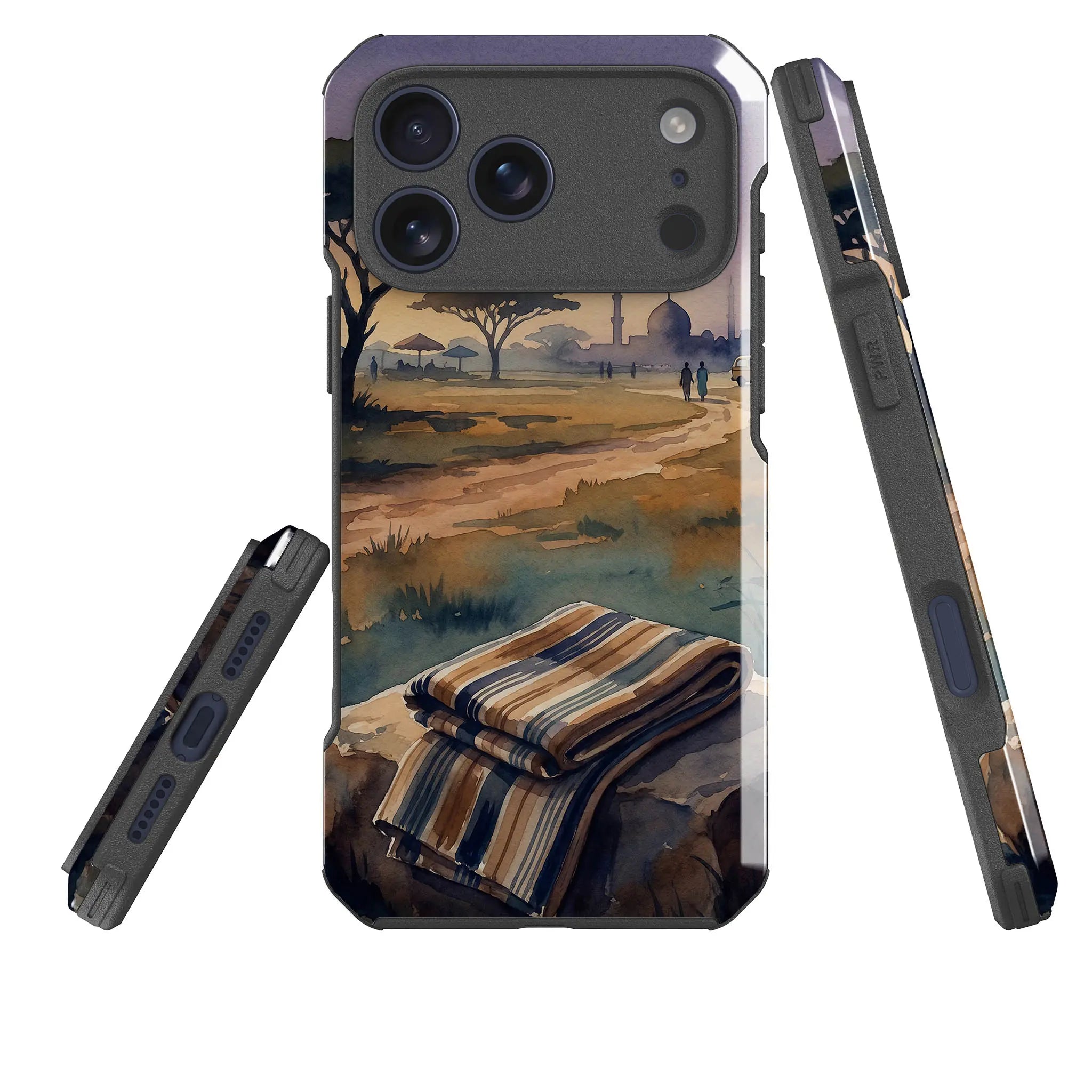 Aso-Oke Accent in the Landscape by Tobi Akinyemi — Impact Armour MagSafe Case for iPhone — Three Quarter — Finnaij