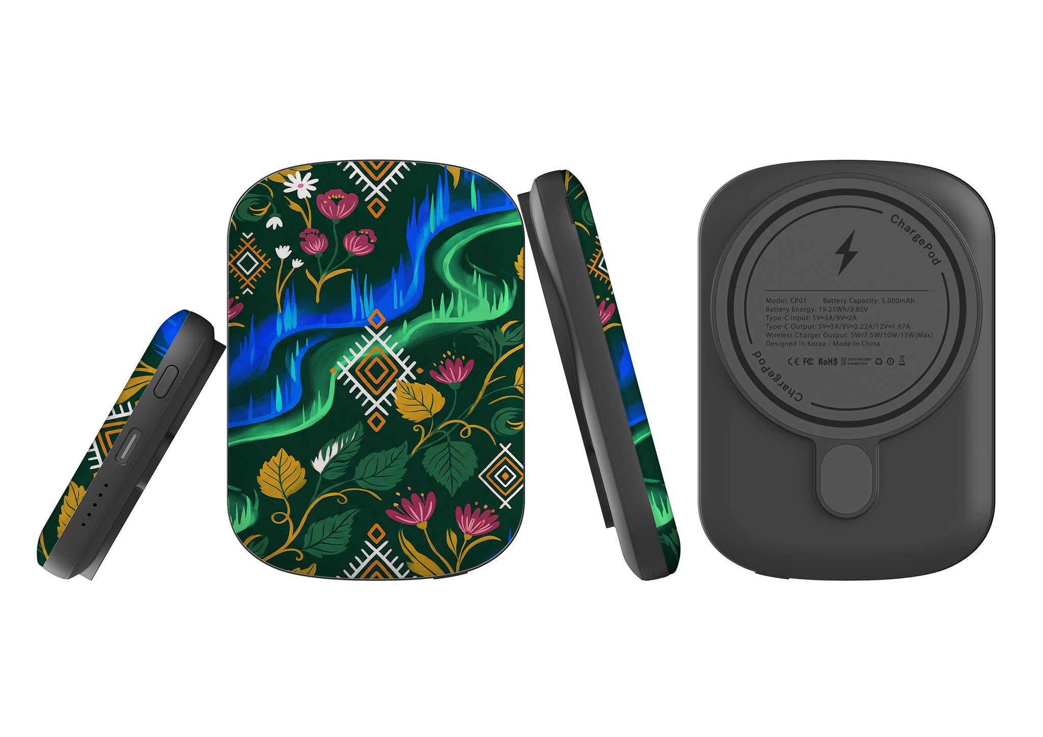 Aurora Birch Bloom by Aino Kallio — MagSafe CHARGEPOD — Finnaij