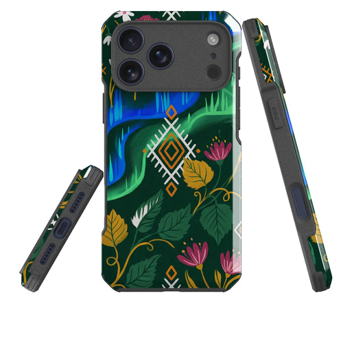 Aurora Birch Bloom by Aino Kallio — Impact Armour MagSafe Case for iPhone — Three Quarter — Finnaij