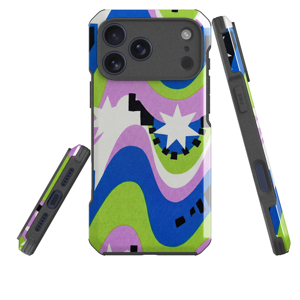 Aurora Pop Burst by Salla Niemi — Impact Armour MagSafe Case for iPhone — Three Quarter — Finnaij