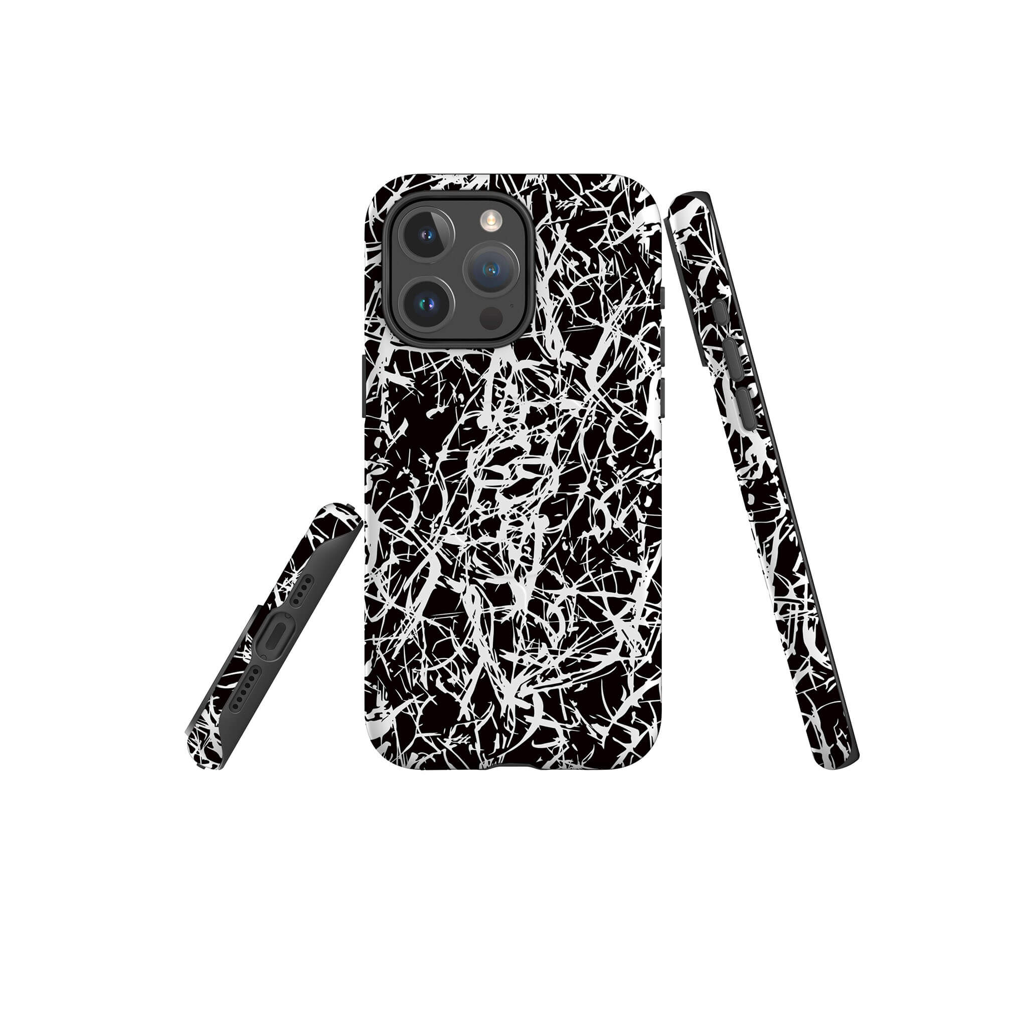 Black-White Grunge — Magsafe Tough Case for iPhone — Three Quarter — Finnaij