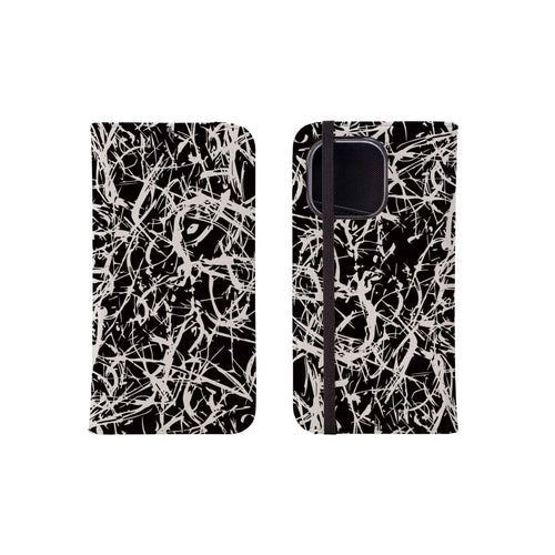 Black-White Grunge — Folio Wallet Case for iPhone — Finnaij