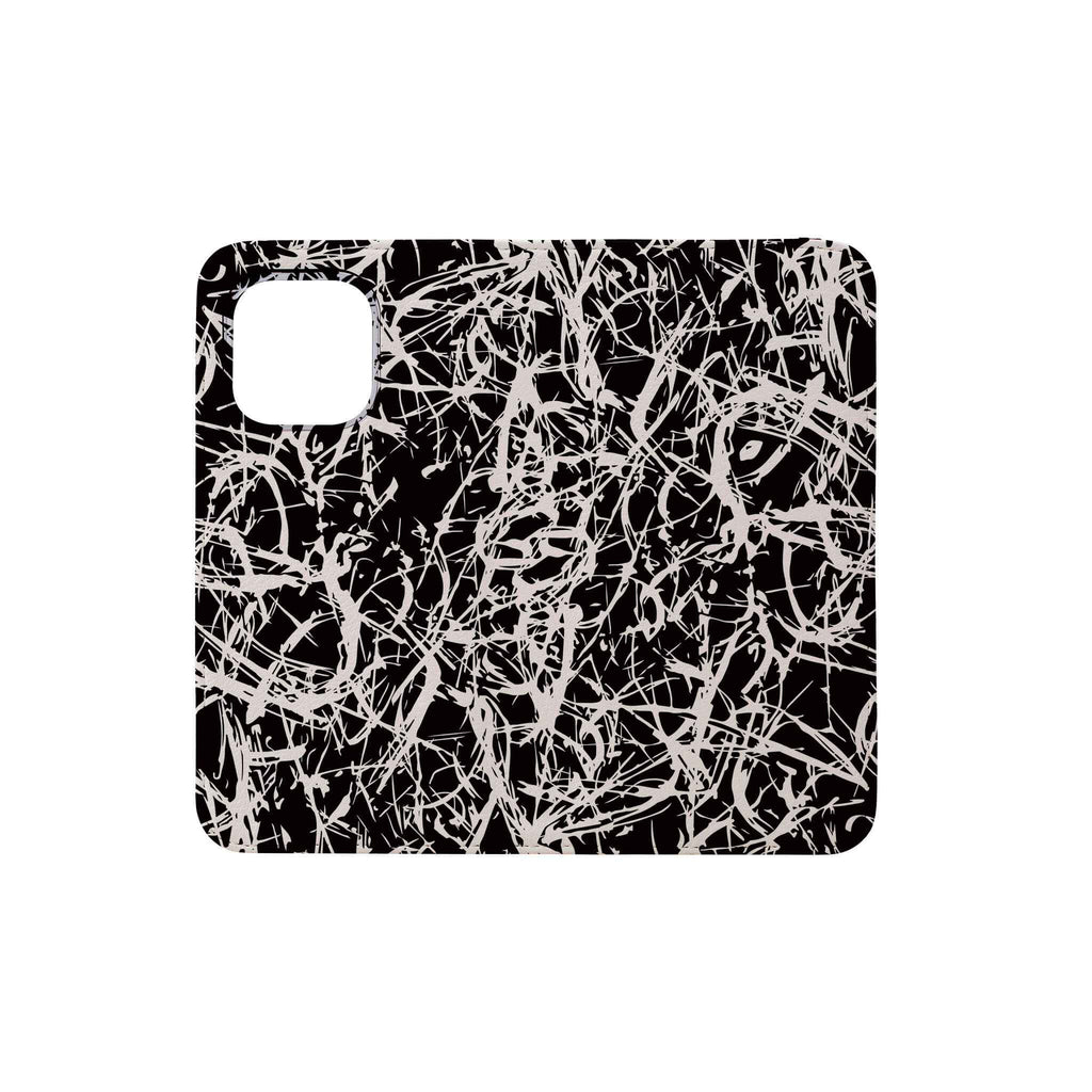 Black-White Grunge — Folio Wallet Case for iPhone — Finnaij