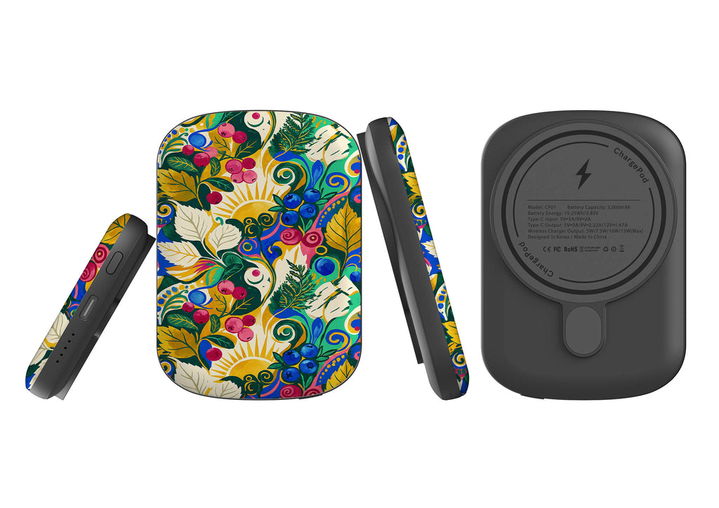 Berry Meadow Glow by Aino Kallio — MagSafe CHARGEPOD — Finnaij