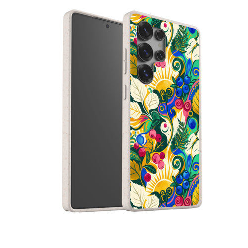 Berry Meadow Glow by Aino Kallio — Samsung Galaxy Bio-degradable Case — Finnaij