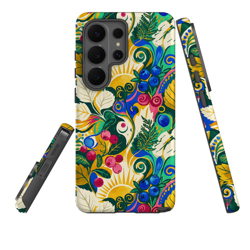 Berry Meadow Glow by Aino Kallio — Tough Case for Samsung — Three Quarter — Finnaij