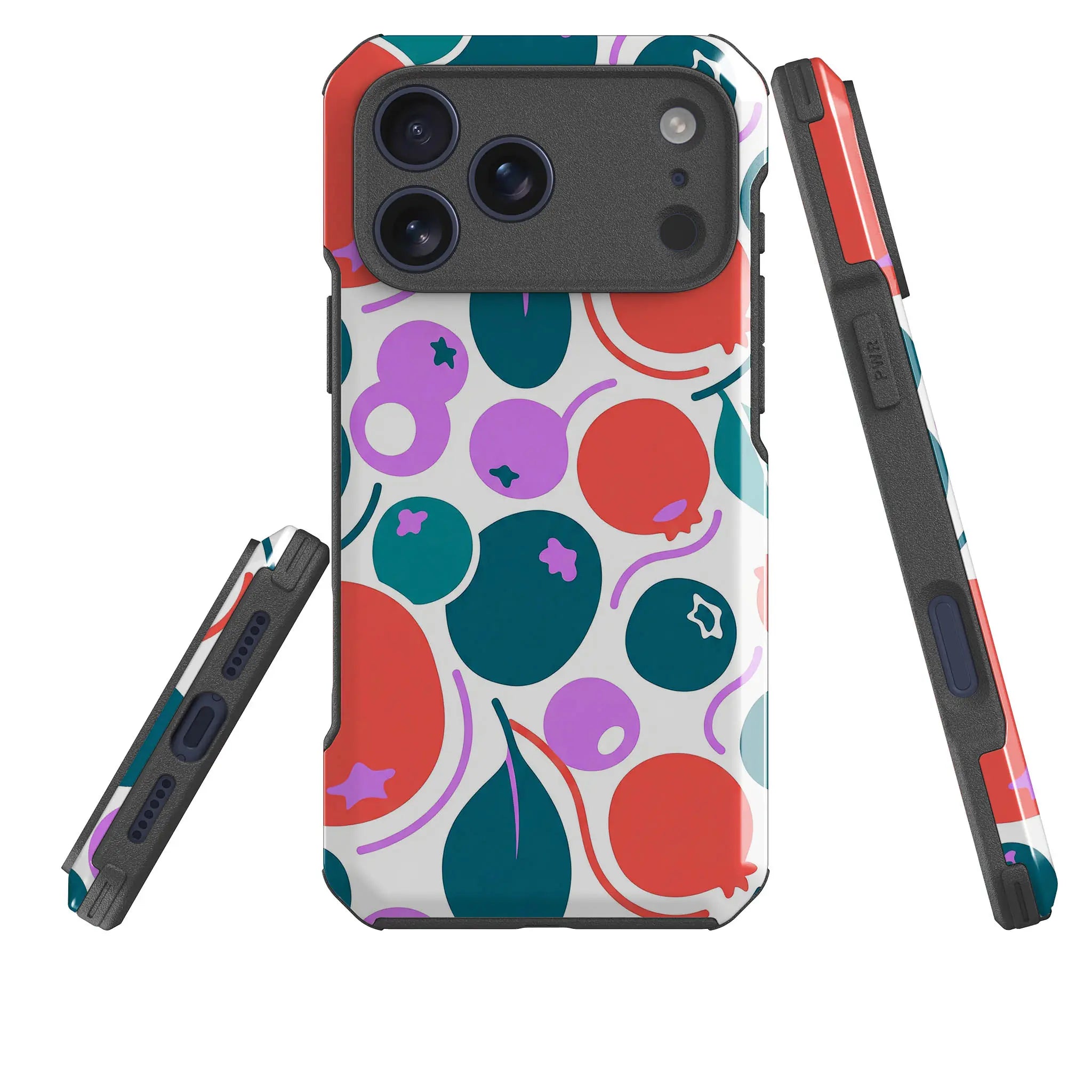 Berry Icon Remix by Salla Niemi — Impact Armour MagSafe Case for iPhone — Three Quarter — Finnaij