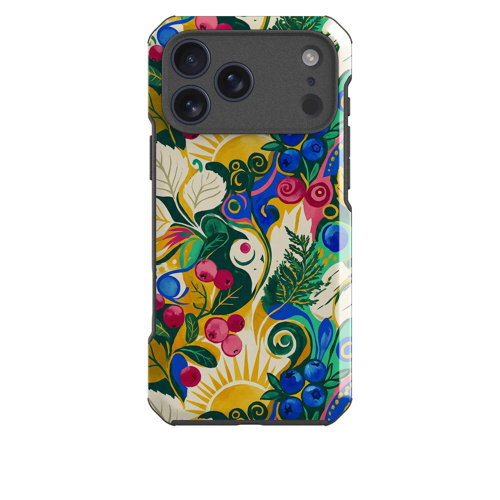 Berry Meadow Glow by Aino Kallio — Impact Armour MagSafe Case for iPhone — Finnaij