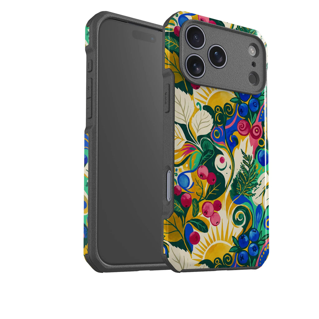 Berry Meadow Glow by Aino Kallio — Impact Armour MagSafe Case for iPhone — Finnaij