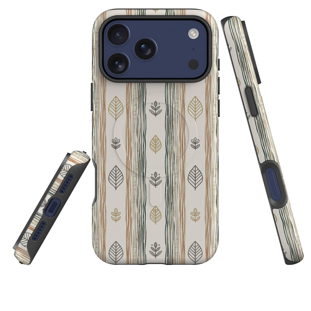 Birch Linen Harmony by Elsi Vaarala — Magsafe Tough Case for iPhone — Three Quarter — Finnaij