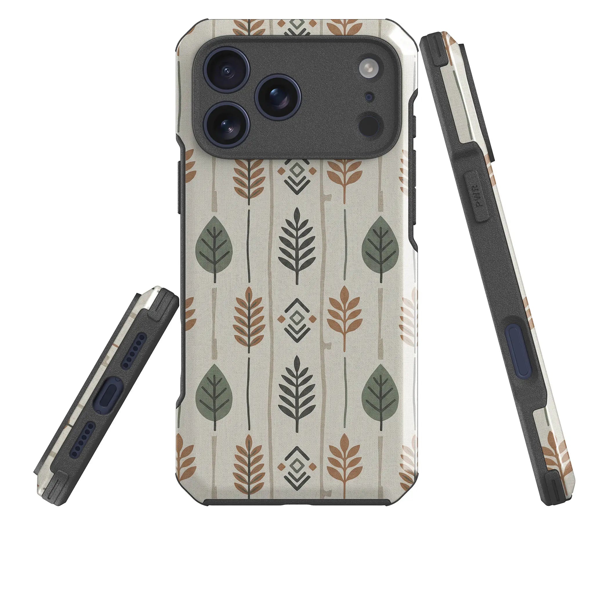 Birch and Linen Pattern by Elsi Vaarala — Impact Armour MagSafe Case for iPhone — Three Quarter — Finnaij