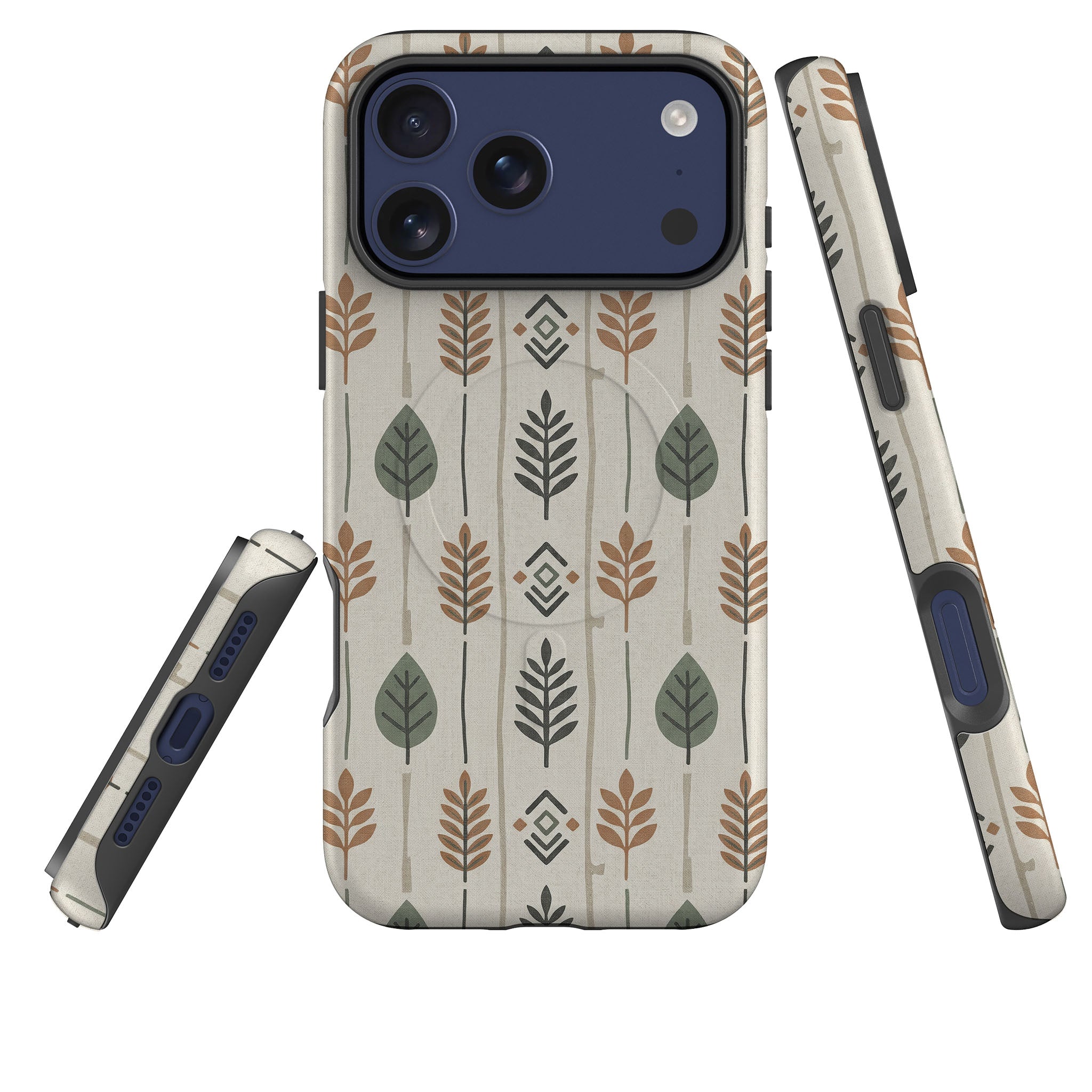 Birch and Linen Pattern by Elsi Vaarala — Magsafe Tough Case for iPhone — Three Quarter — Finnaij