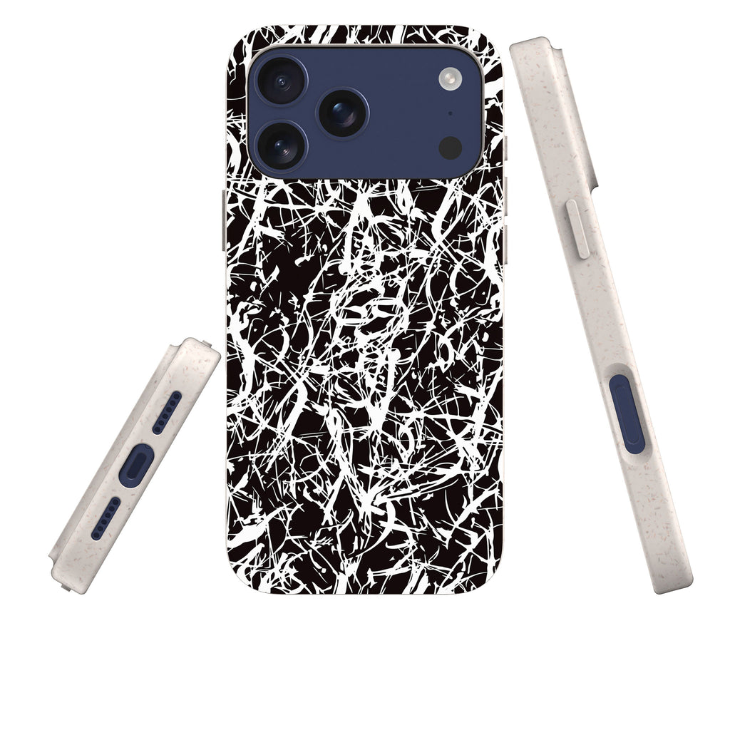 Black-White Grunge — iPhone Bio-degradable Case — Three Quarter — Finnaij