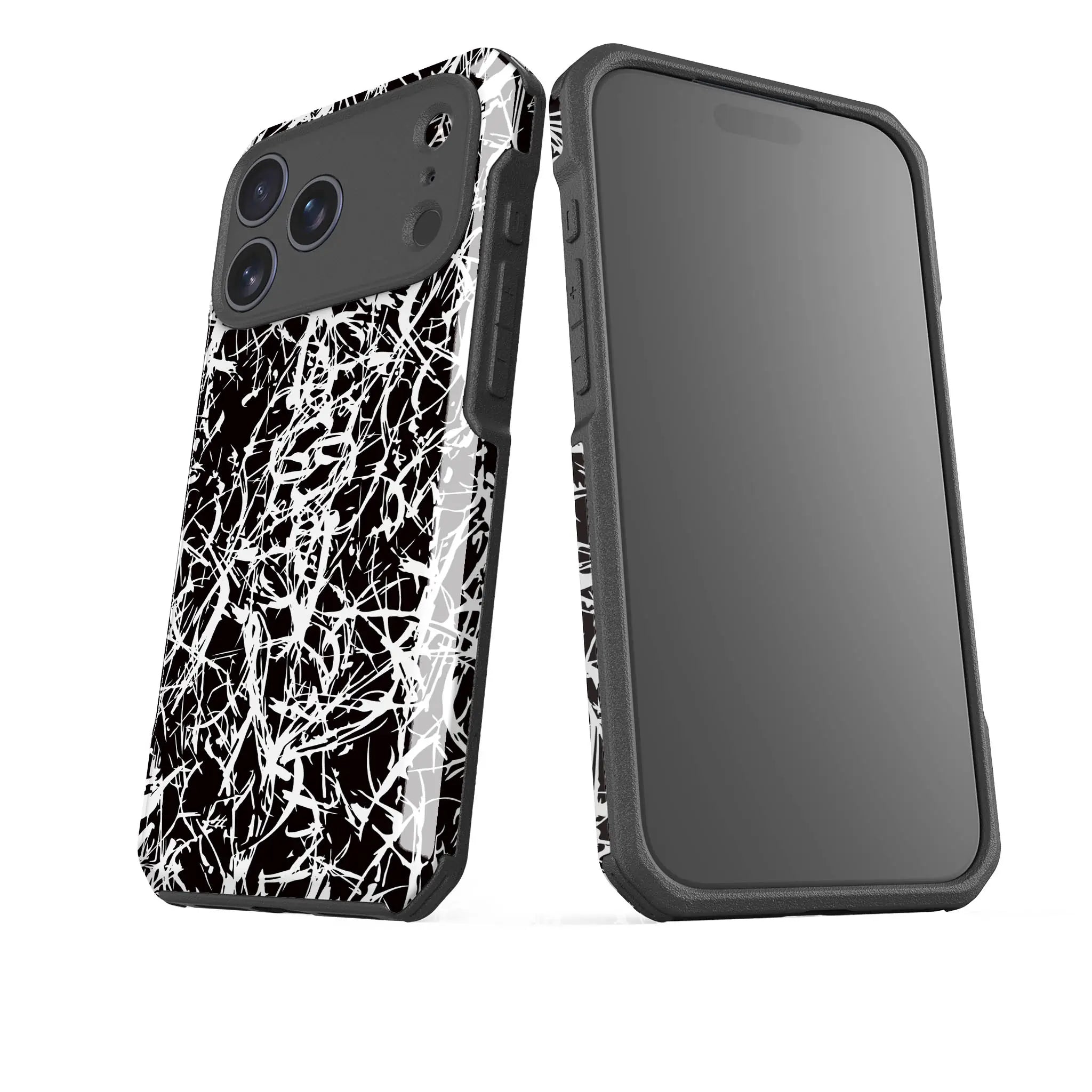 Black-White Grunge — Impact Armour MagSafe Case for iPhone — Finnaij