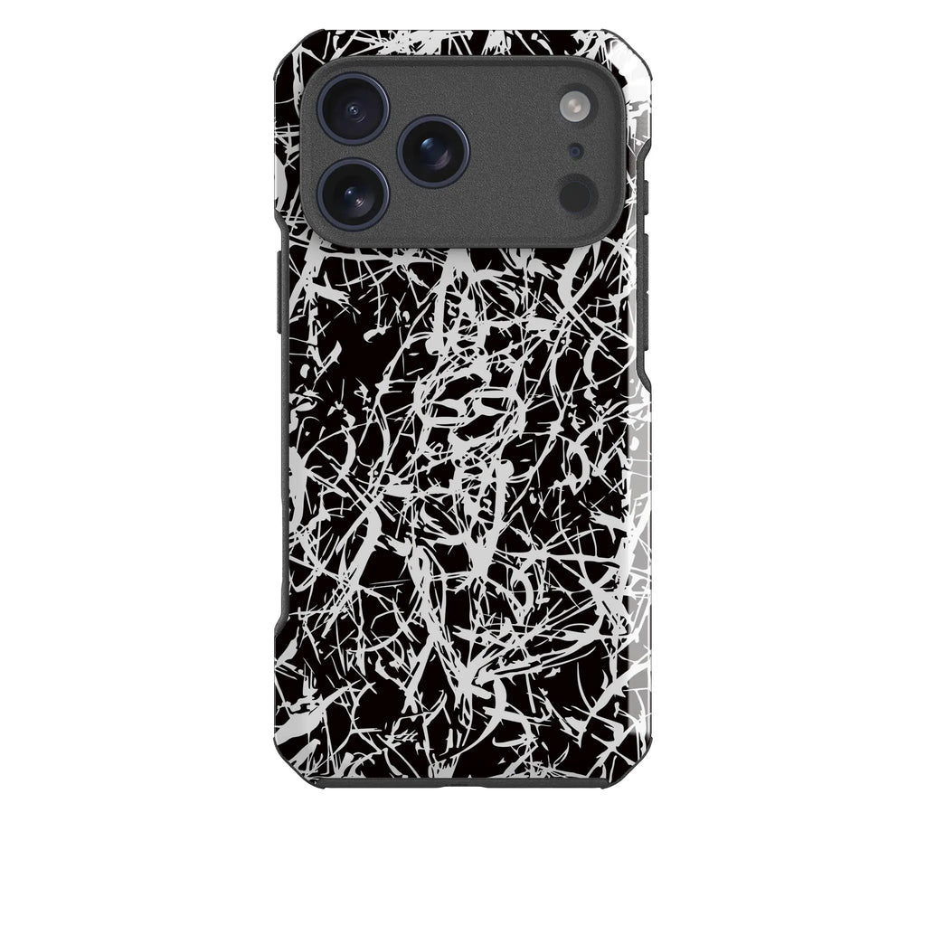 Black-White Grunge — Impact Armour MagSafe Case for iPhone — Finnaij